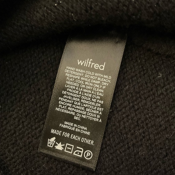 💕💜 Aritzia Wilfred Luxe 100% Cashmere Cyprie Mockneck Sweater Black XS EUC - Picture 6 of 10